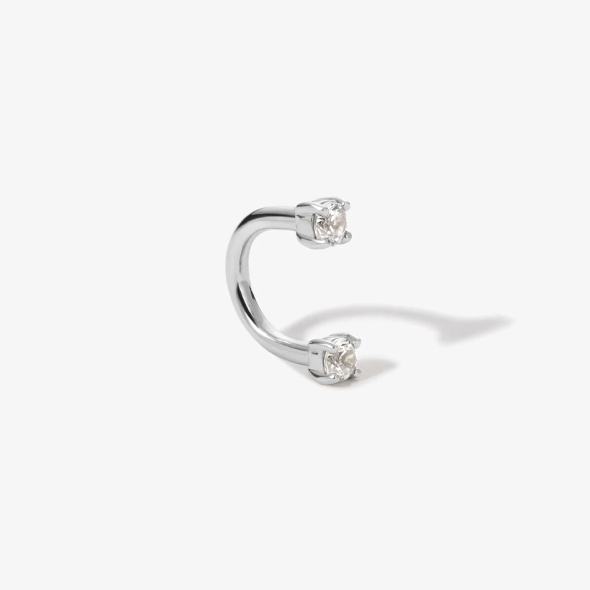White Gold Frankie U Hoop Diamond Piercing | Fine Jewelry | Adornmonde
