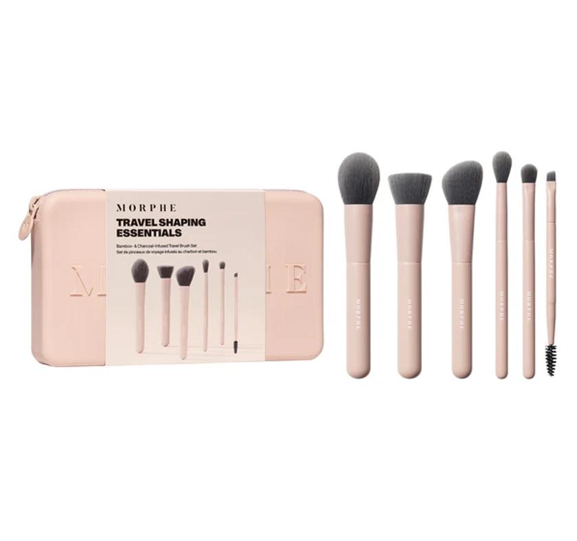 Travel Shaping Essentials Bamboo & Charcoal Infused Travel Brush Set