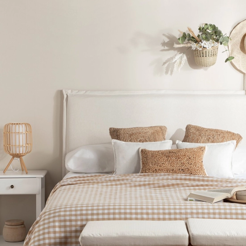 Tête de lit tapissée et déhoussable pour lits 135, 150 et 160 couleur beige Louise | Klast Home