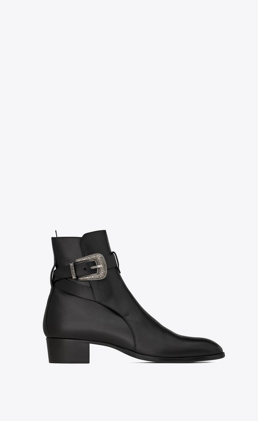 Wyatt Jodhpur boots in smooth leather | Saint Laurent | YSL.com