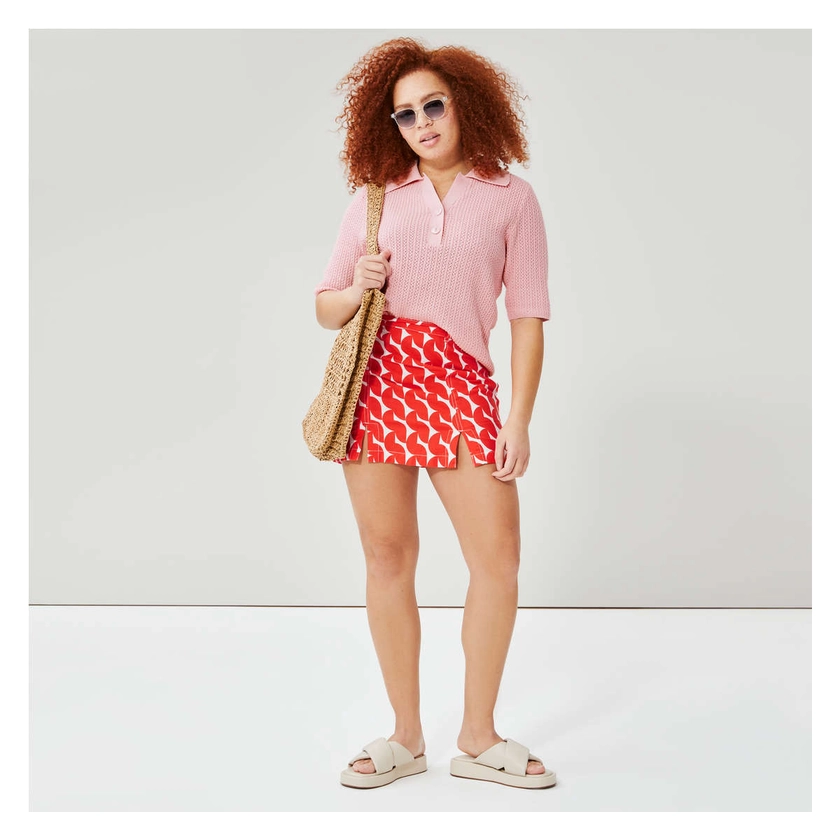 Mini Skirt in Blood Orange from Joe Fresh