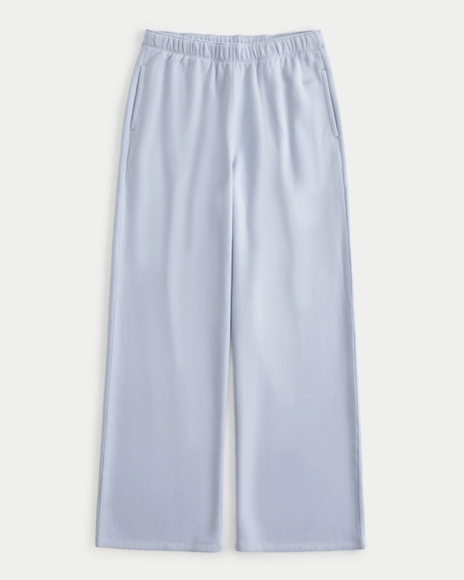 Women's Hollister Feel Good Fleece Wide-Leg Pants | Women's Bottoms | HollisterCo.com