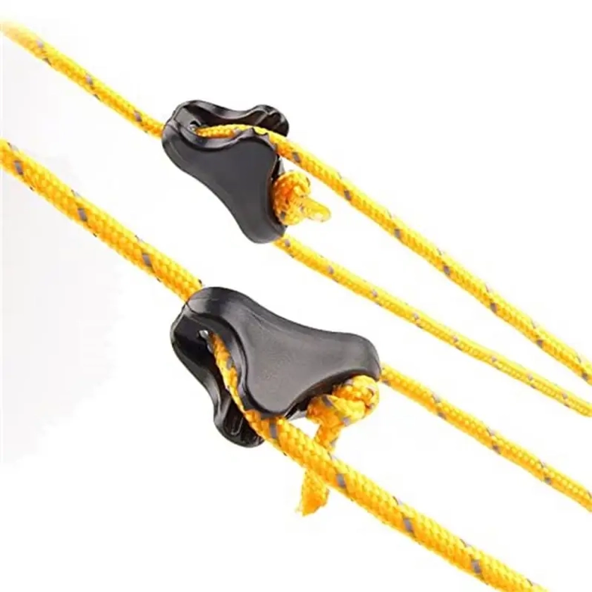 10pcs Triangles Rope Tightener Camping Tent Guy Lines Runner Guyline Camping Awning Stopper Adjuster Cord Rope Tensioner