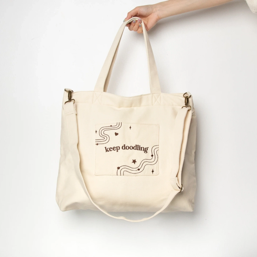 Canvas Zippered Tote Bag