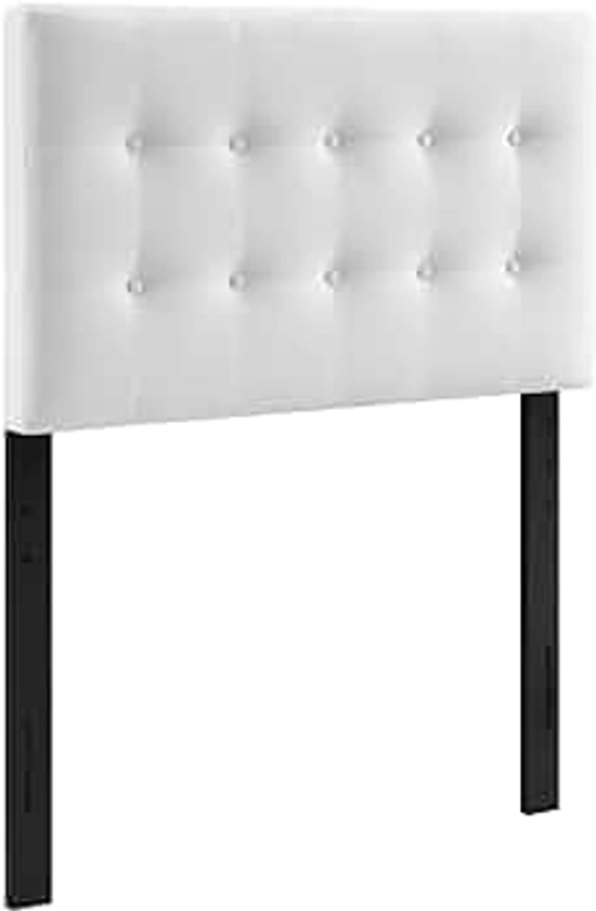 Modway Emily Twin Biscuit Tufted Performance Velvet Headboard, White