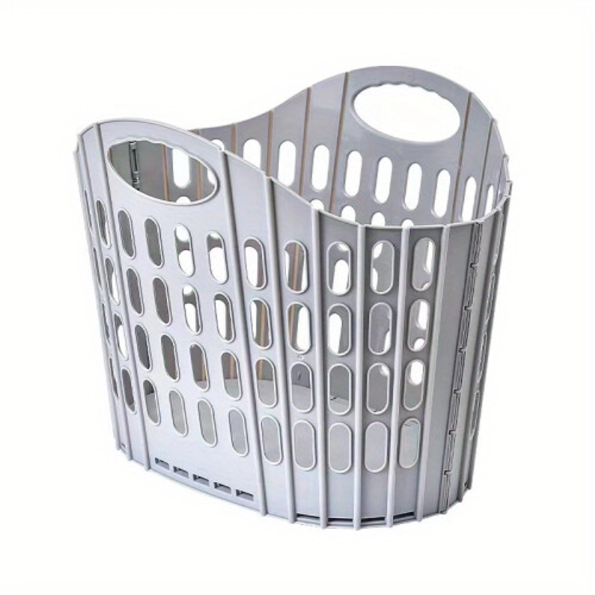 (Gray) 1PC Collapsible Laundry Basket: Maximize Your Space With Portable Washing Tub In Grey, Pink, Or Blue! on OnBuy