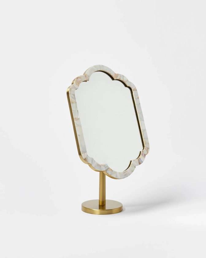 Mila Mother of Pearl Pivoting Dressing Table Mirror | Oliver Bonas