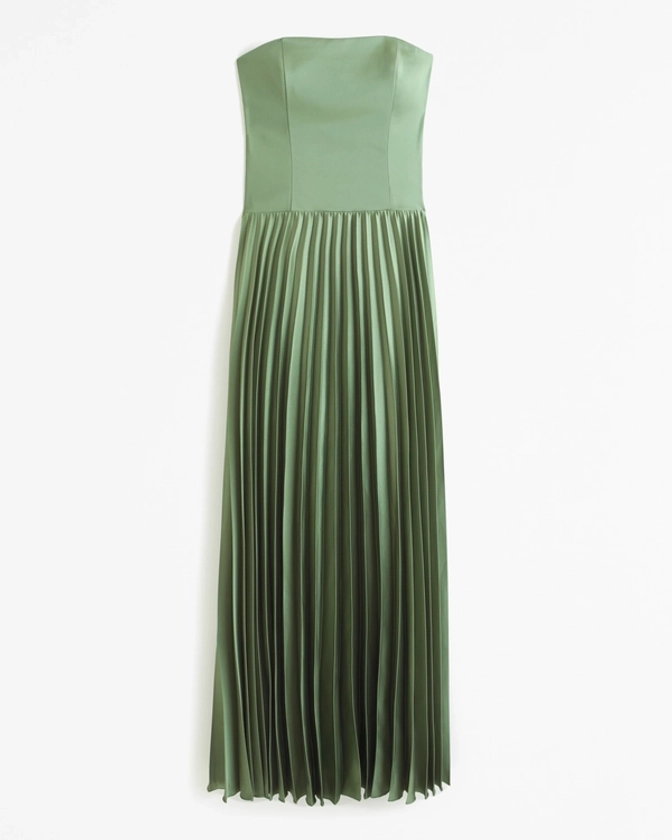 Women's The A&F Giselle Strapless Drop-Waist Gown | Women's Dresses & Jumpsuits | Abercrombie.com