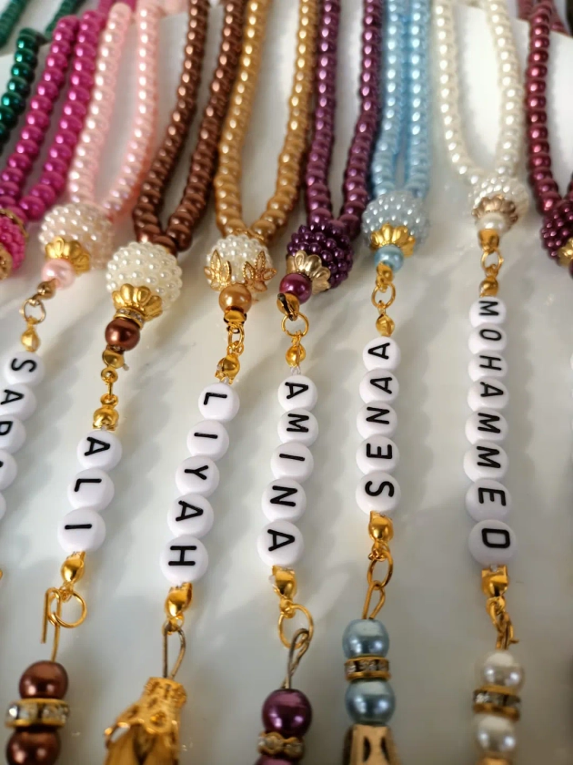 Personnalisé 99 perles Pearl Tasbihs cadeau du Ramadan - Etsy France