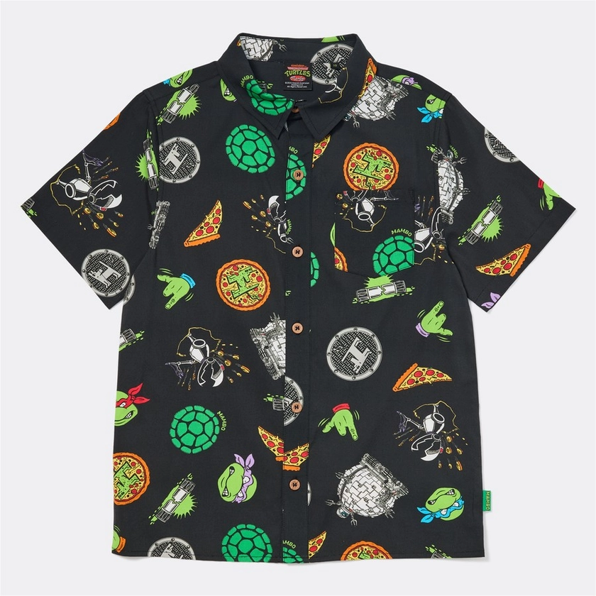 Mambo x Teenage Mutant Ninja Turtles Boys Print Shirt - Black | BIG W