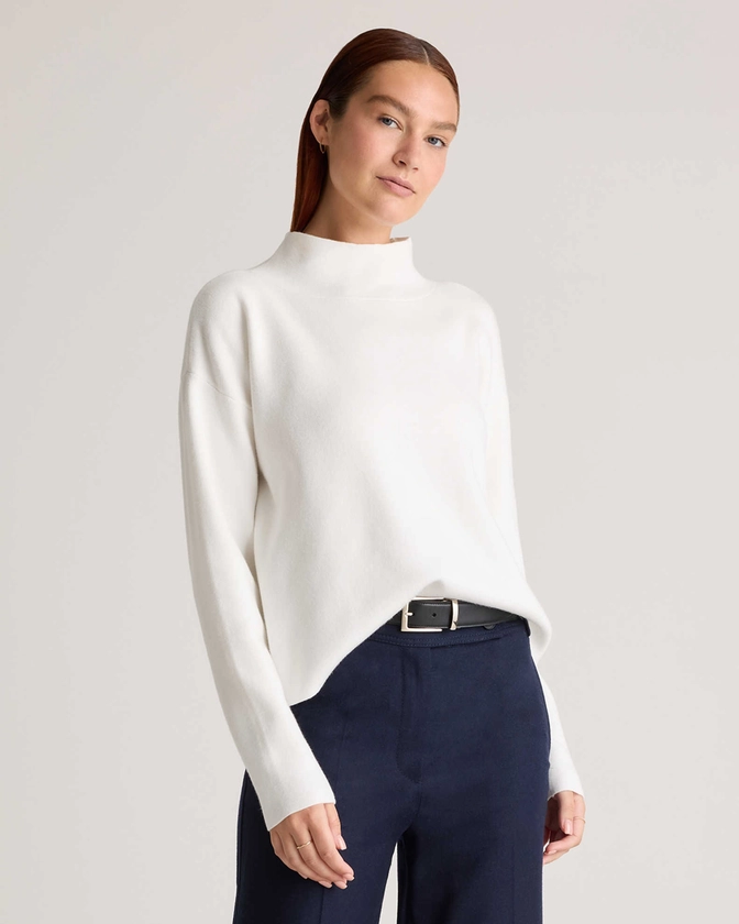 Eco-Knit Milano Stitch Mock Neck Pullover