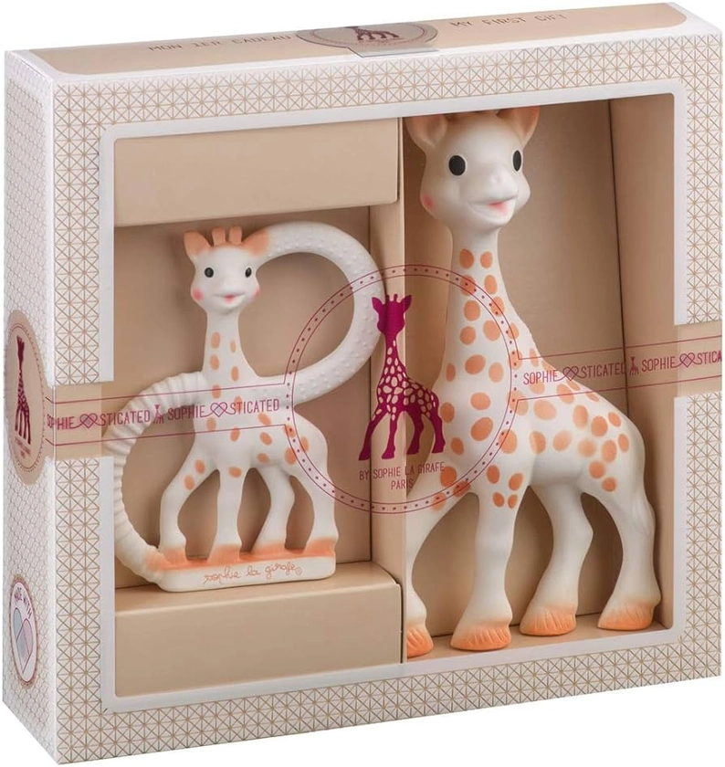Sophie la Girafe – Geschenkbox zur Geburt + Beißring – 100 % Naturkautschuk – Aktivitätsset für Kinder – Frühes Lernspielzeug