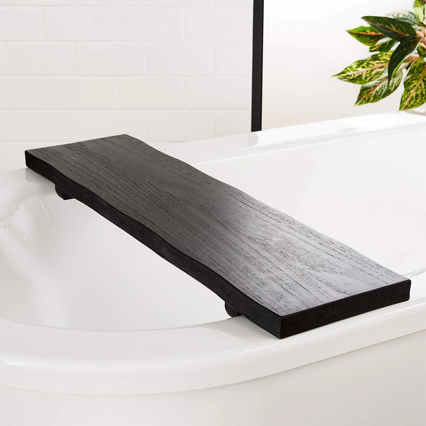 Live Edge Teak Wood Bath Caddy + Reviews | CB2