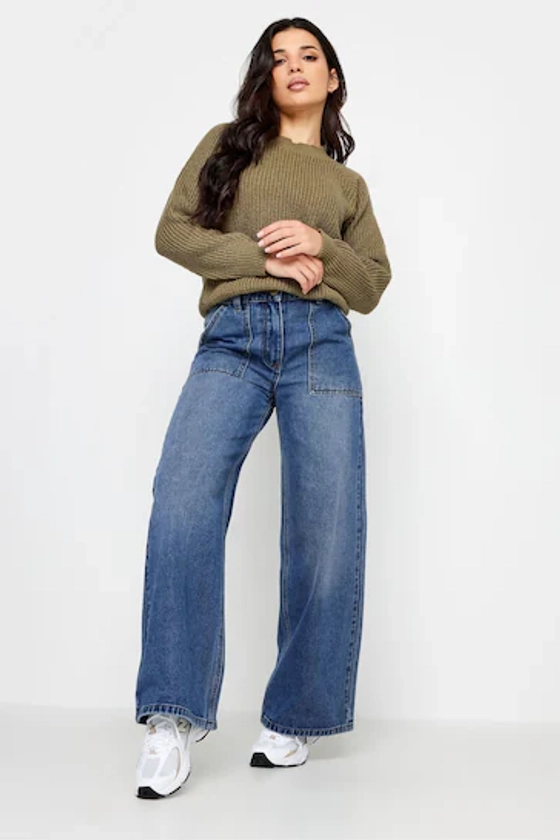 Buy PixieGirl Petite Blue Patch Pocket Wide Leg Jeans from the Next UK online shop