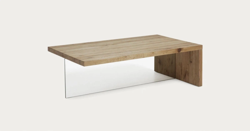 Table basse Tulsi en chêne et verre 120 x 70 cm | Kave Home