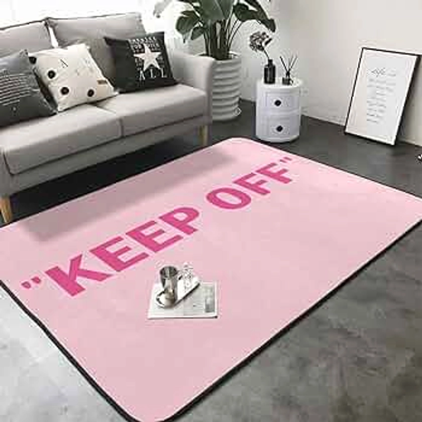Keep Off Area Rug Yoga Sofa Floor Door Mat for Home Art Decor Teen Kids Game Living Room BedroomPolyester Carpet (Pink, 36x24in(90x60cm))