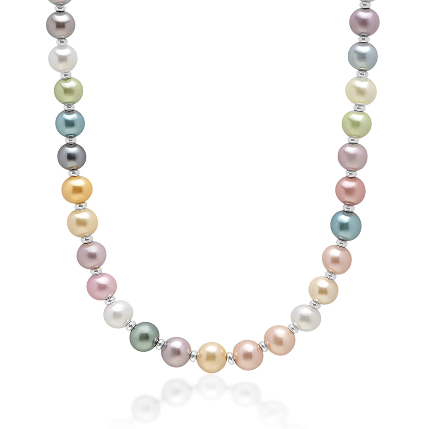Pastel Pearl Necklace With Silver by Nialaya