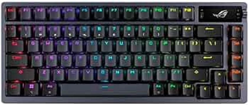 ASUS ROG Azoth 75 Wireless DIY Custom Gaming Keyboard, OLED Display, Gasket-Mount, Three-Layer Dampening, Hot-Swappable Pre-lubed ROG NX Snow Switches & Keyboard Stabilizers, PBT Keycaps, RGB