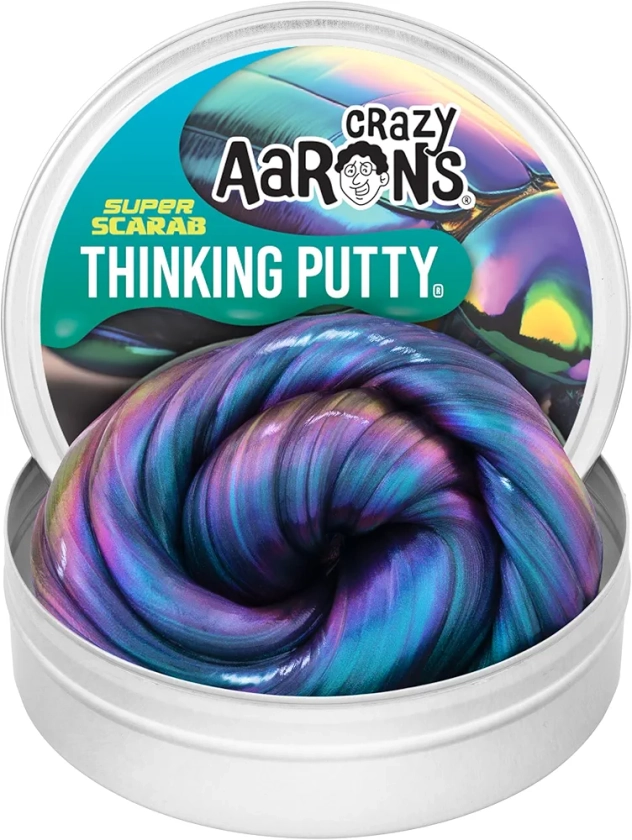 Crazy Aaron's Super Illusions Super Scarab Thinking Putty® - 4" Tin Multi-Color Thinking Putty - Non-Toxic Sensory Play Putty - Never Dries Out - Creative Toy for Kids and Adults