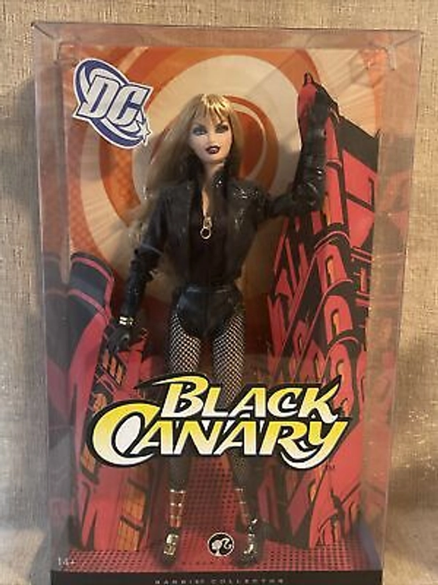 Black Canary Barbie Doll DC Comics Black Label 2008 Barbie Loves Pop Culture NIB