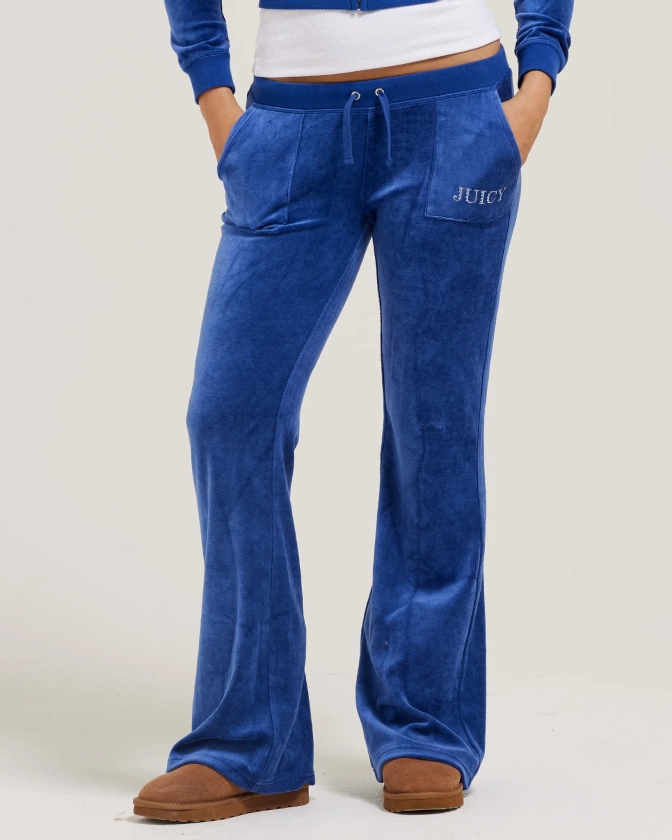 Juicy Couture Heritage Crown Caisa Low Rise Pant Blue Depths