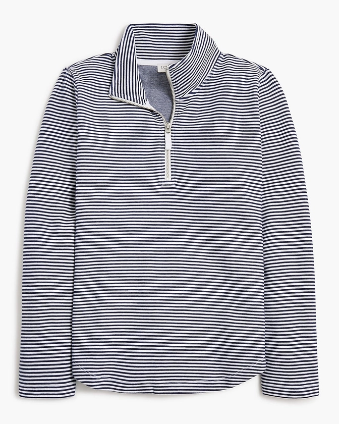 Striped terry half-zip pullover