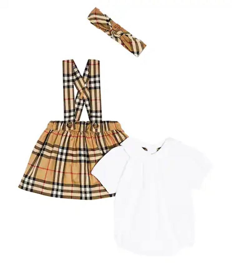 Baby Odessa Burberry Check set of 3 in multicoloured - Burberry Kids | Mytheresa