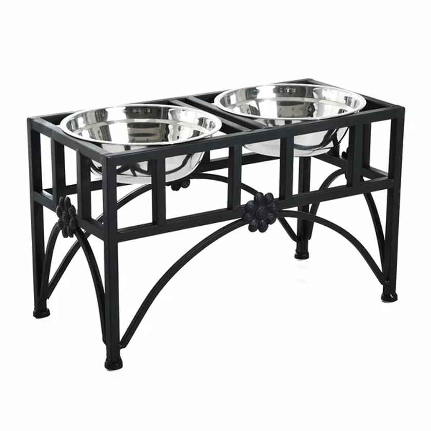 Double Stainless Steel Heavy Duty Dog Elevated Feeder