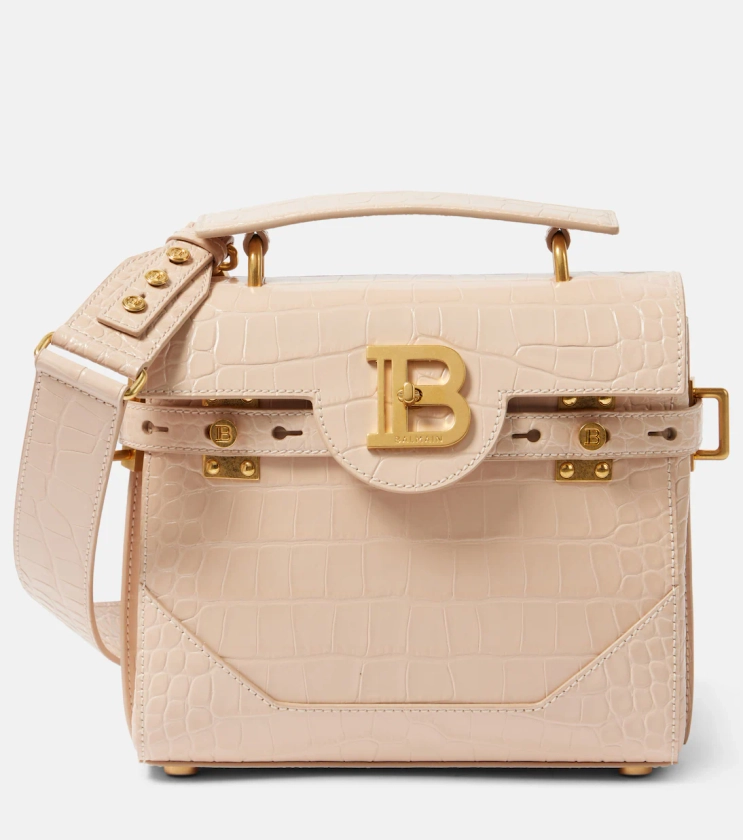 Sac B-Buzz 23 en cuir embossé en neutre – Balmain | Mytheresa