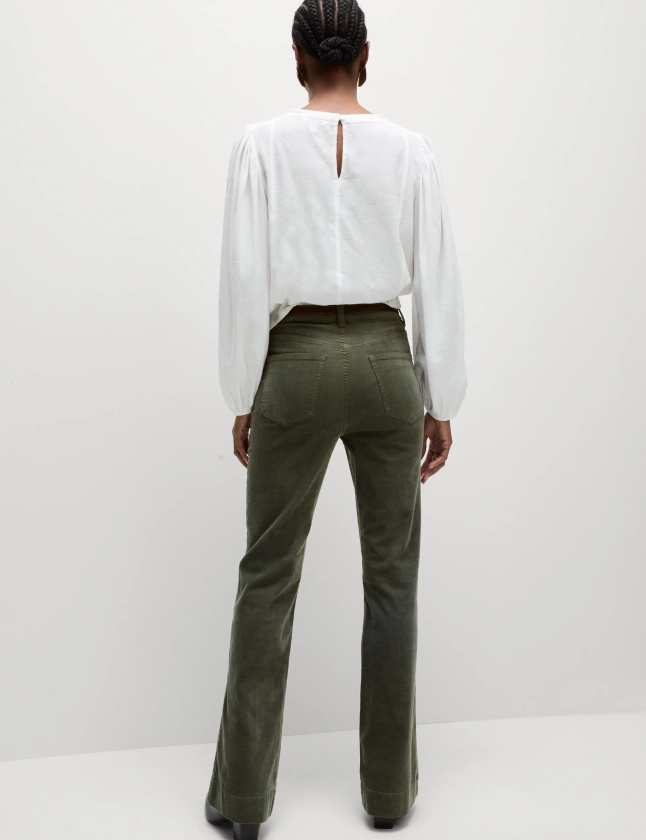 Cord Patch Pocket Tea Dyed Flared Trousers | M&S Collection | M&S