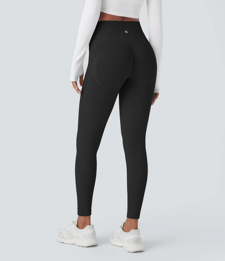 Seamless Flow High Waisted Tummy Control Butt Lifting 7/8 Yoga Leggings