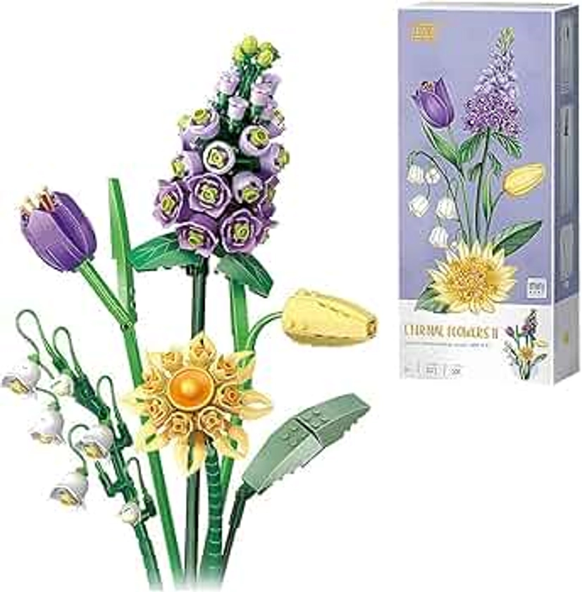 Auspcers Kit de Construction de Bouquet de Fleurs, Adult Botanical Collection Set, Accessoires Décoratifs Créatifs pour la Maison(534 Pieces)