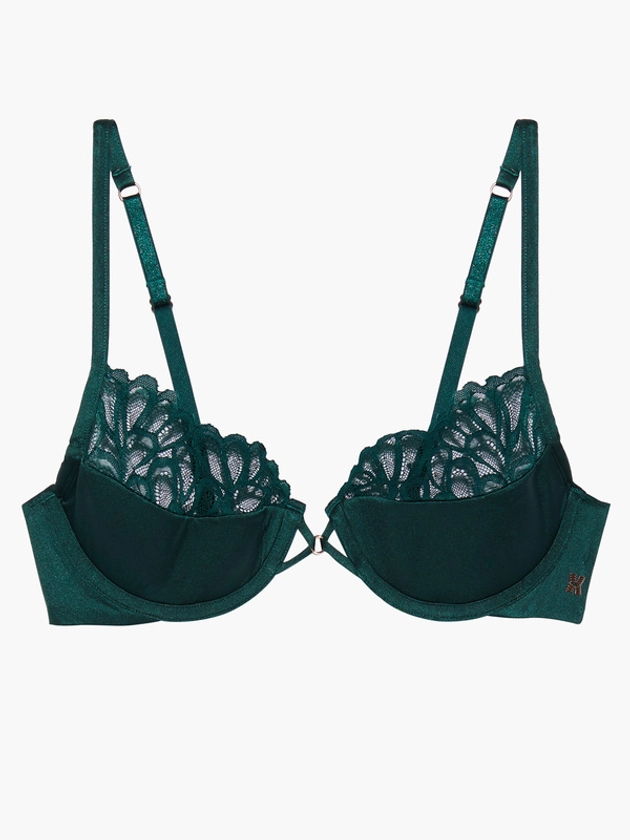 Savage Not Sorry Half Cup Bra with Lace in Green | SAVAGE X FENTY France