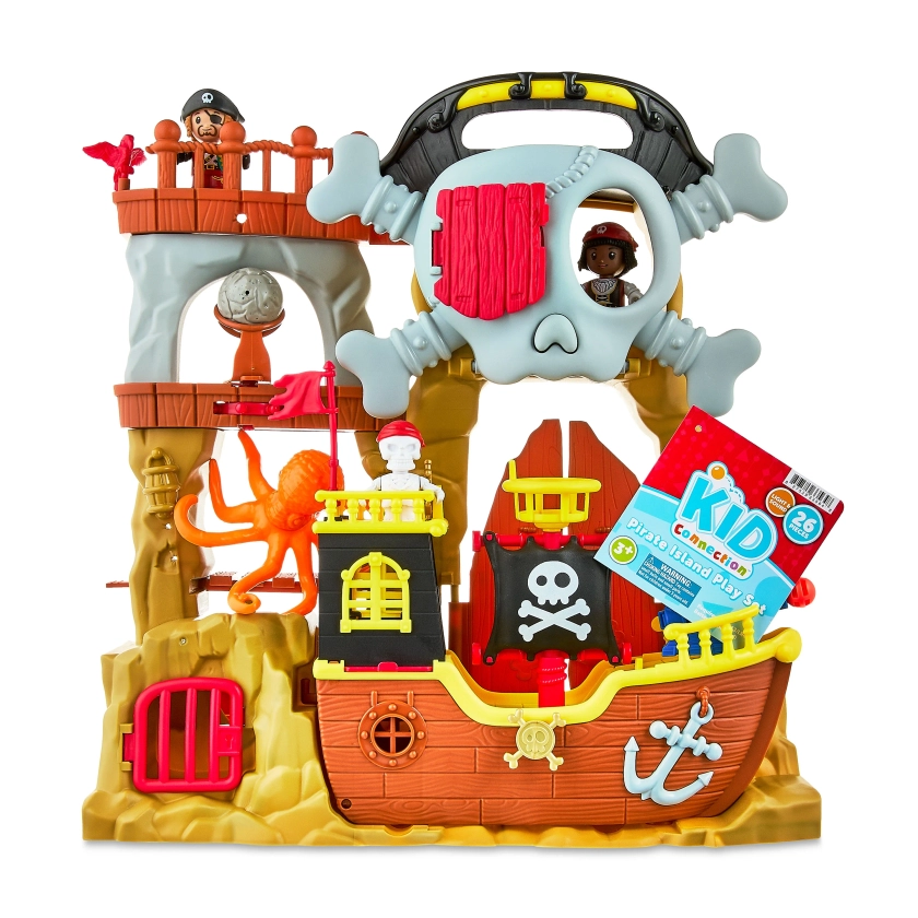 Kid Connection Pirate Island Playset, 26 Pieces, Toddler Toys