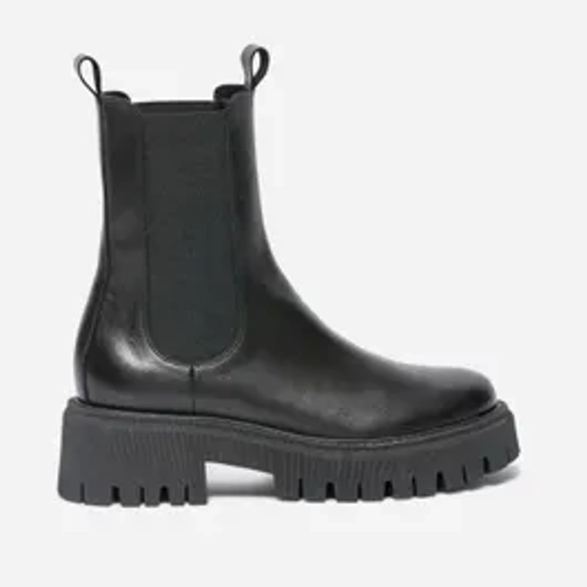 Chelsea boots TEXTO noir en cuir à semelle crantée