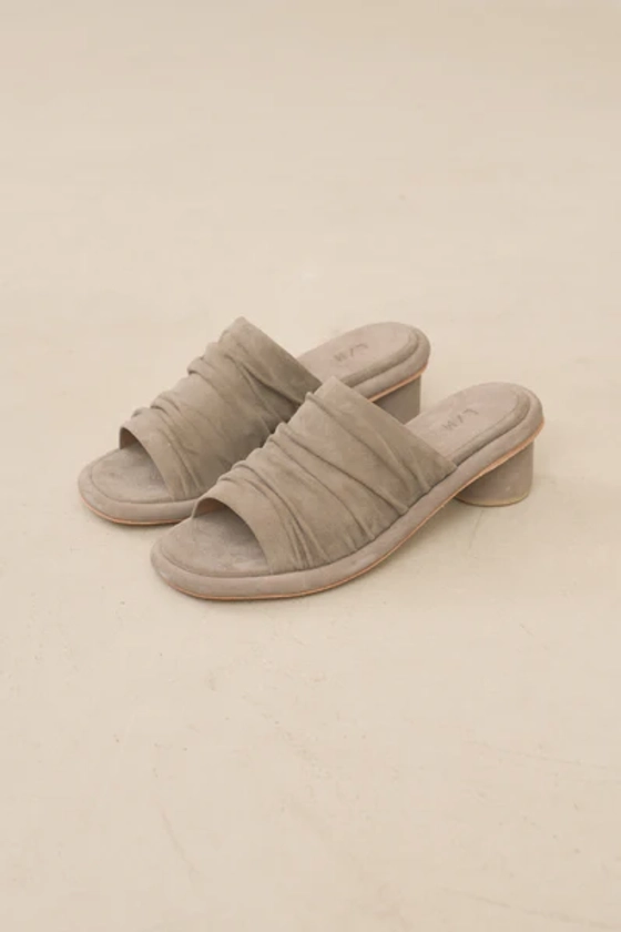 SUEDE RUCHE SLIDE