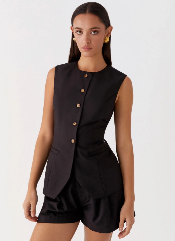 Siena Style Tailored Vest - Black