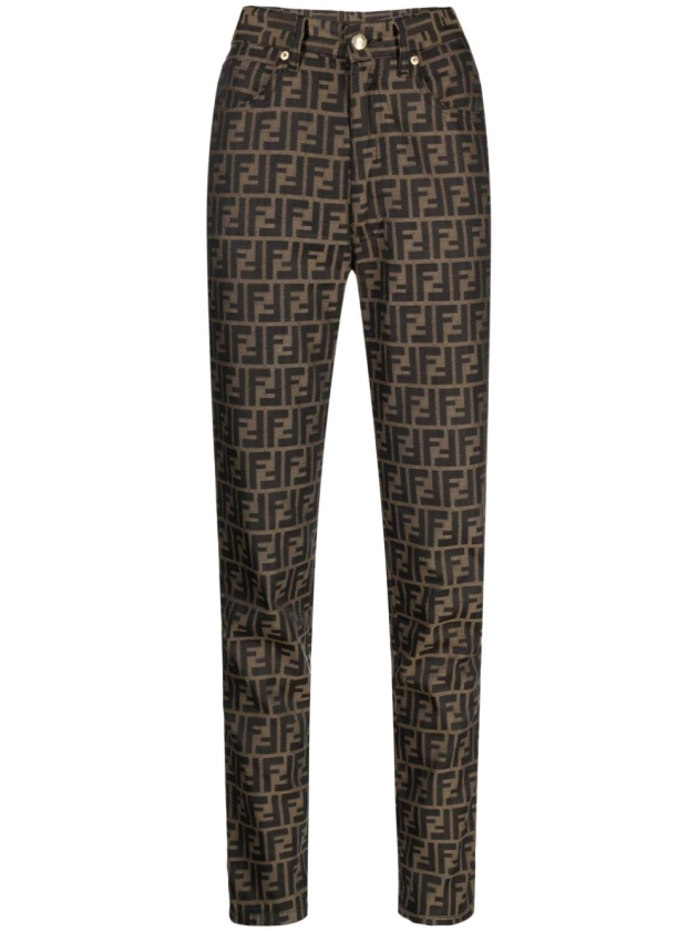 Fendi Pre-Owned 1990-2000s Zucca skinny-cut Trousers - Farfetch