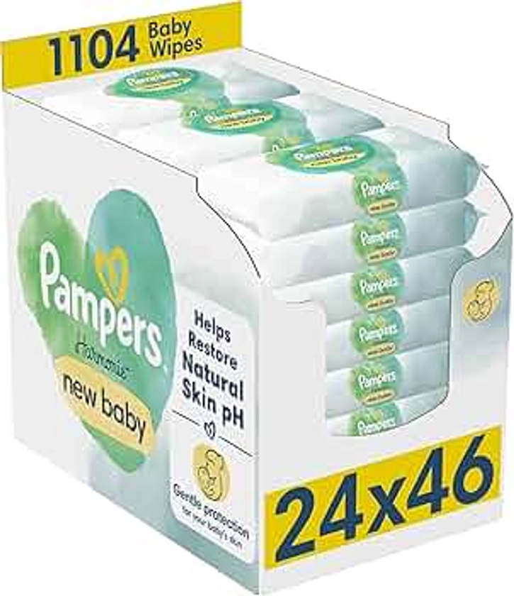 Pampers Harmonie New Baby Wipes 24 Packs of 46 Wipes = 1104 Baby Wet Wipes, Help Restore Natural Skin pH