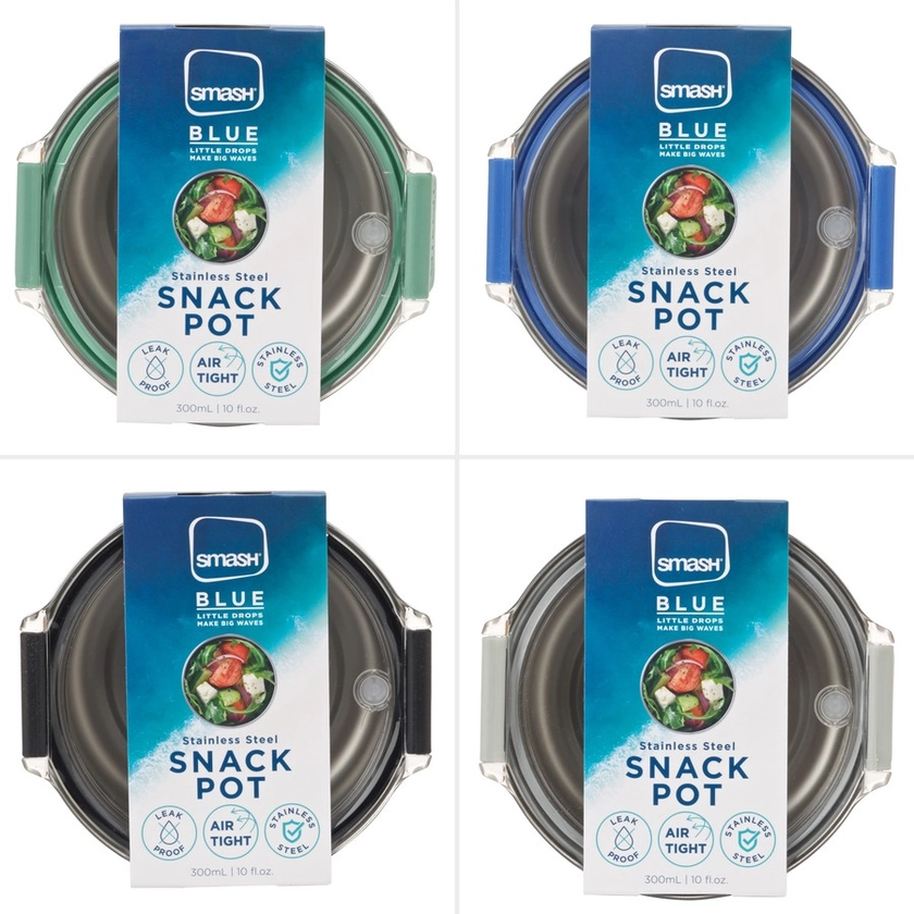 Smash Blue Stainless Steel Snack Pot 300mL - Assorted* | BIG W
