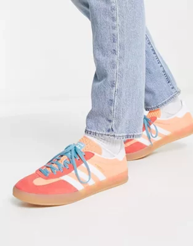 adidas Originals - Gazelle Indoor - Baskets avec semelle en caoutchouc - Orange et blanc - PEACH