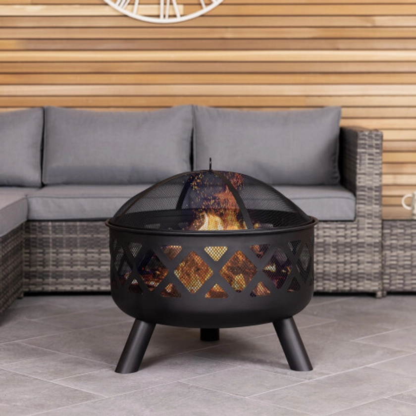 Charles Bentley Round Black Fire Pit on OnBuy