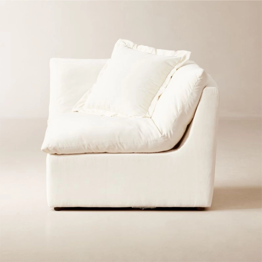 Turn Off-White Performance Velvet Corner Chair by Kara Mann | CB2