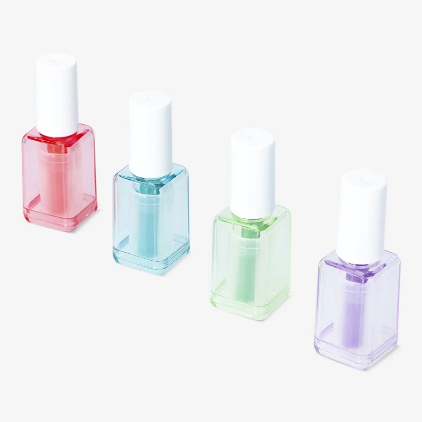 Nailpolish-Shaped Highlighters - 4 pcs