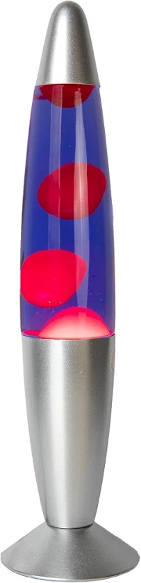 GIFTMARKET - Lampe à lave rouge et violette. Lampe de chevet avec 2 ampoules incluses. Cadeau amusant pour les adolescents. Lampe rétro de 34 x 8,5 cm.