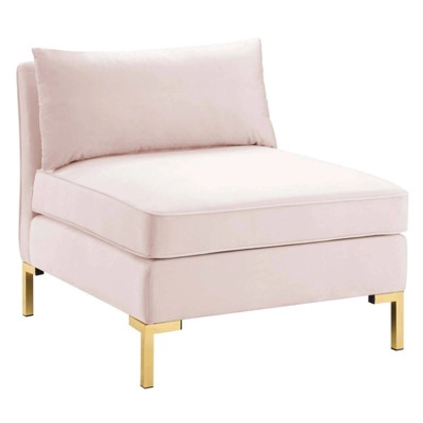 Ardent Performance Velvet Armless Chair Pink - Modway