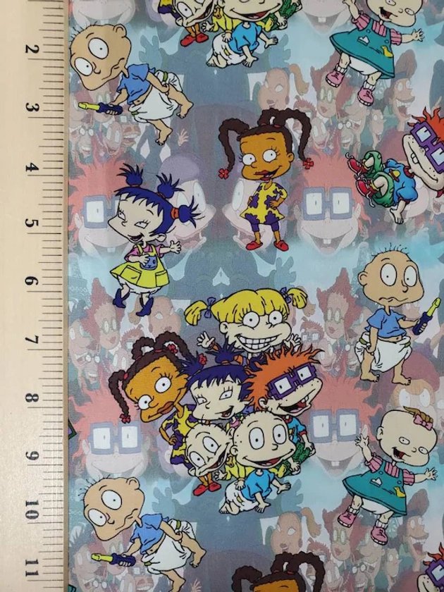 Retro Baby Cartoon 100% Cotton Woven Fabric by the Yard or 1/2 yard or Fat Quarter or Tumbler Cut