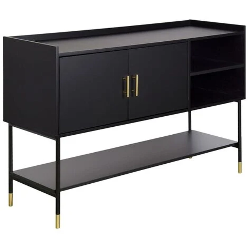 Buffet 2 portes Tedy noir 120x80cm - Atmosphera créateur d'intérieur