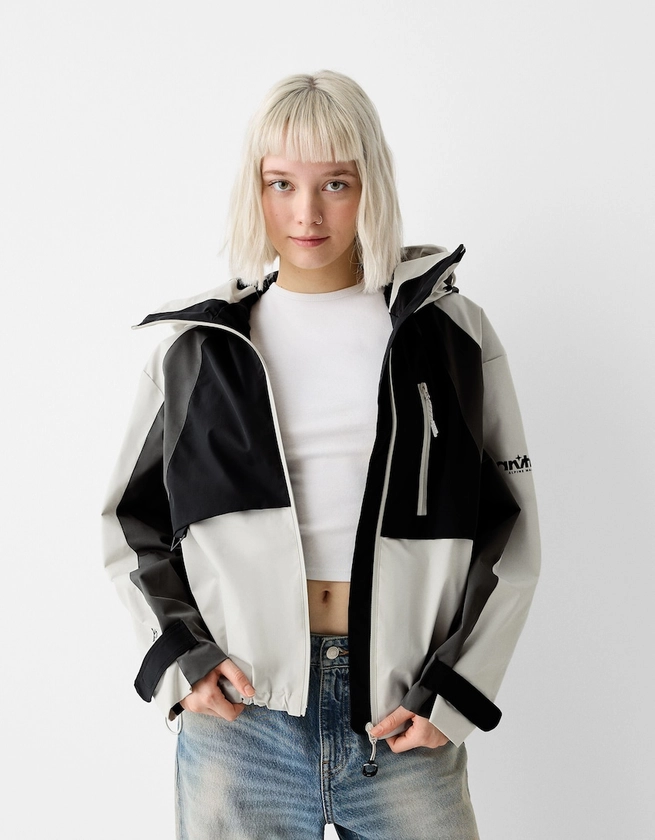 Color block jacket with a hood - SALE UP TO 50% OFF - Women