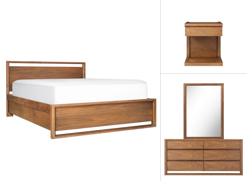 Aversa 4-pc. Bedroom Set w/ 2-side Storage Bed and 1-Drawer Nightstand | Raymour & Flanigan